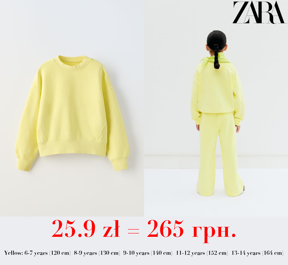 FADED-EFFECT PLAIN SWEATSHIRT