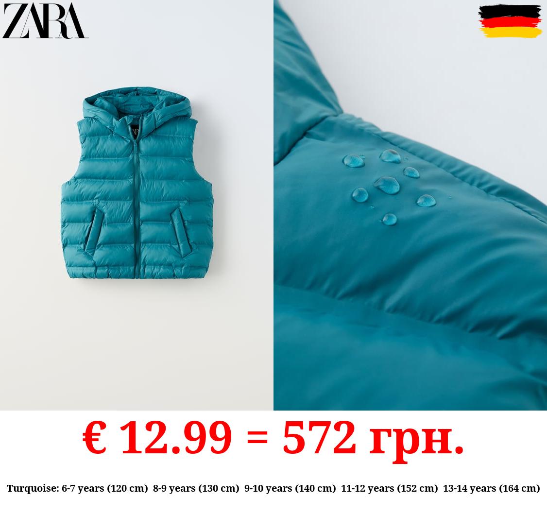 WATER-REPELLENT EXTRA LIGHT HOODED GILET