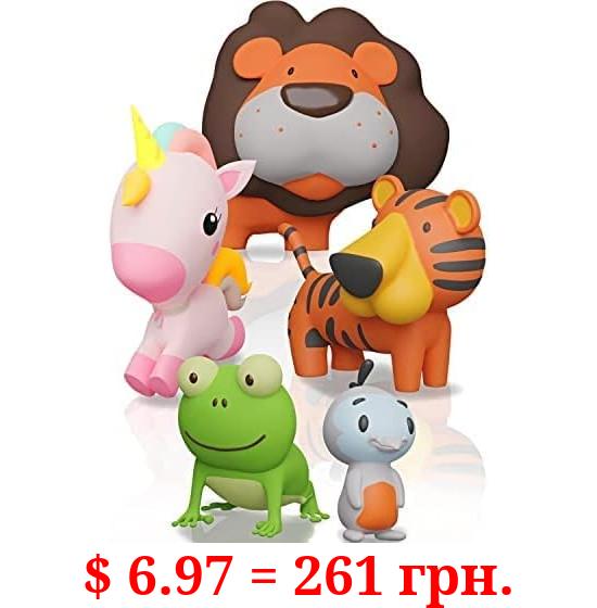 Mold Free Bath Toys for Babies and Toddlers, Animal No Hole Bath Toys, No Mold for Tub,Beach,Pool, BPA-Free, Dishwasher-Safe, Infant Bath Toys No Holes 0 1 3 6 12 18 Months