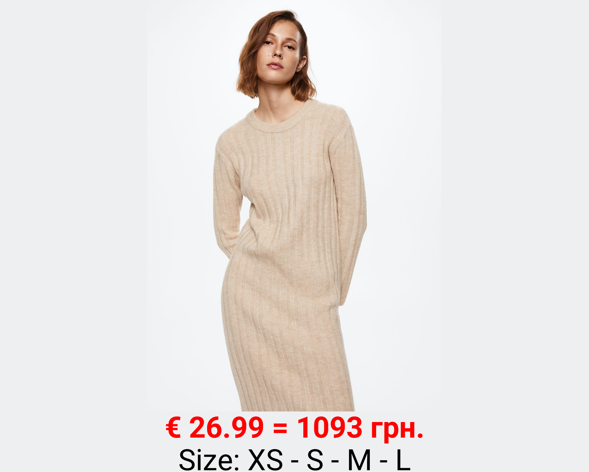 Vestido midi canalé