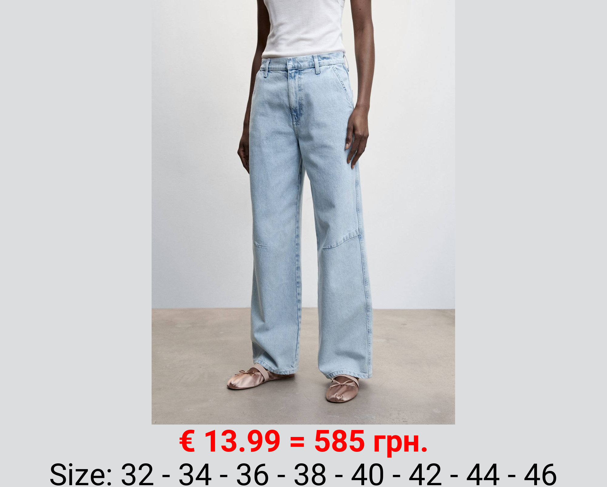 Jeans wideleg tiro medio