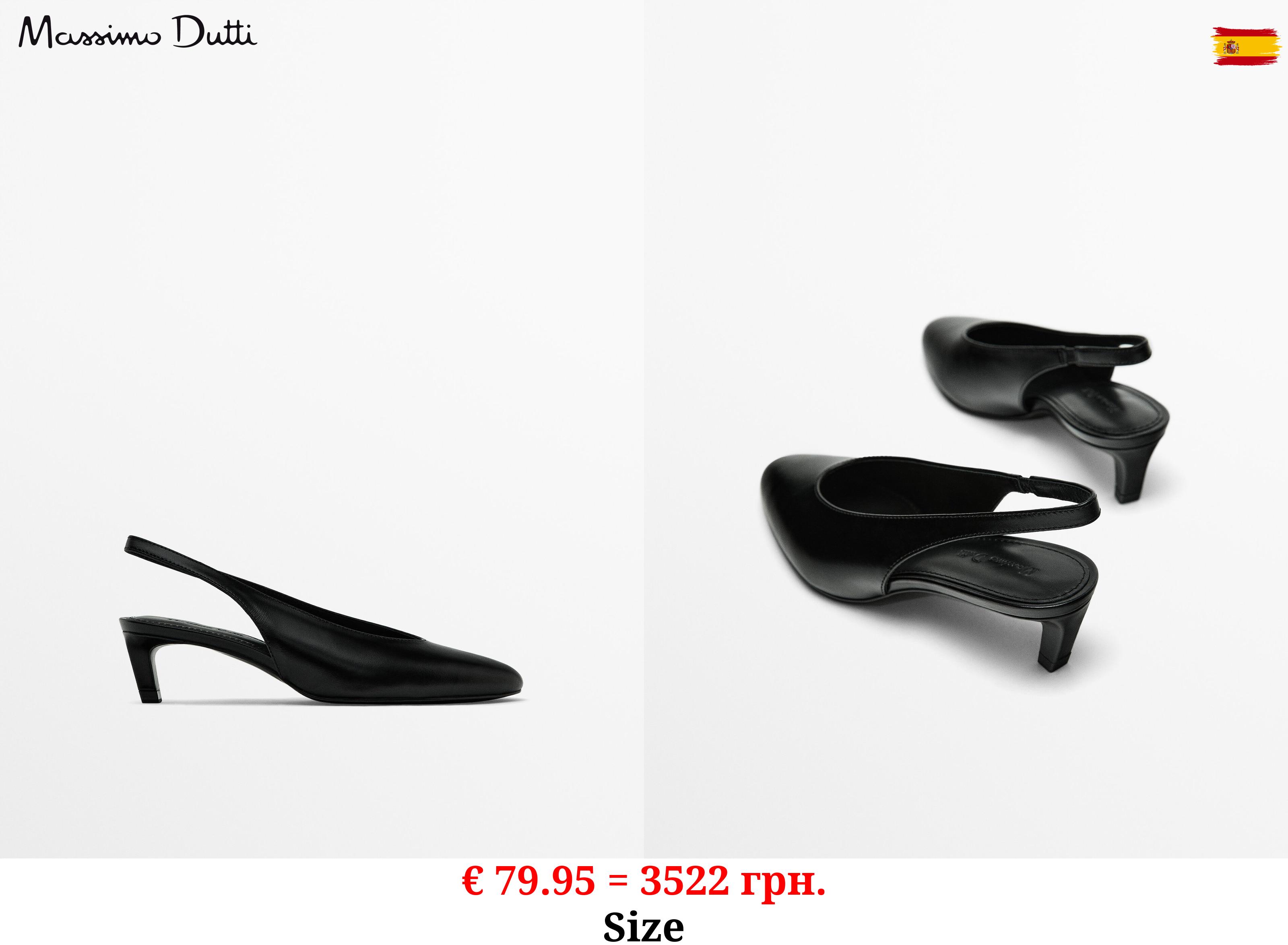 Round toe slingback heeled shoes BLACK