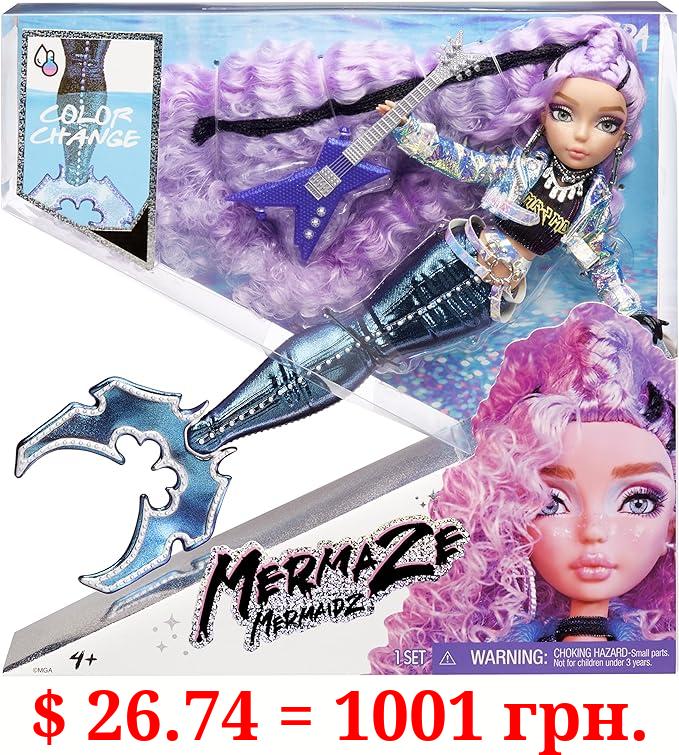 MERMAZE MERMAIDZ Color Change Riviera Mermaid Fashion Doll with Designer Outfit & Accessories, Stylish Hair & Sculpted Tail, Poseable, Toy Gift Girls Boys Collectors Ages 4 5 6 7 8 to 12+, 580812
