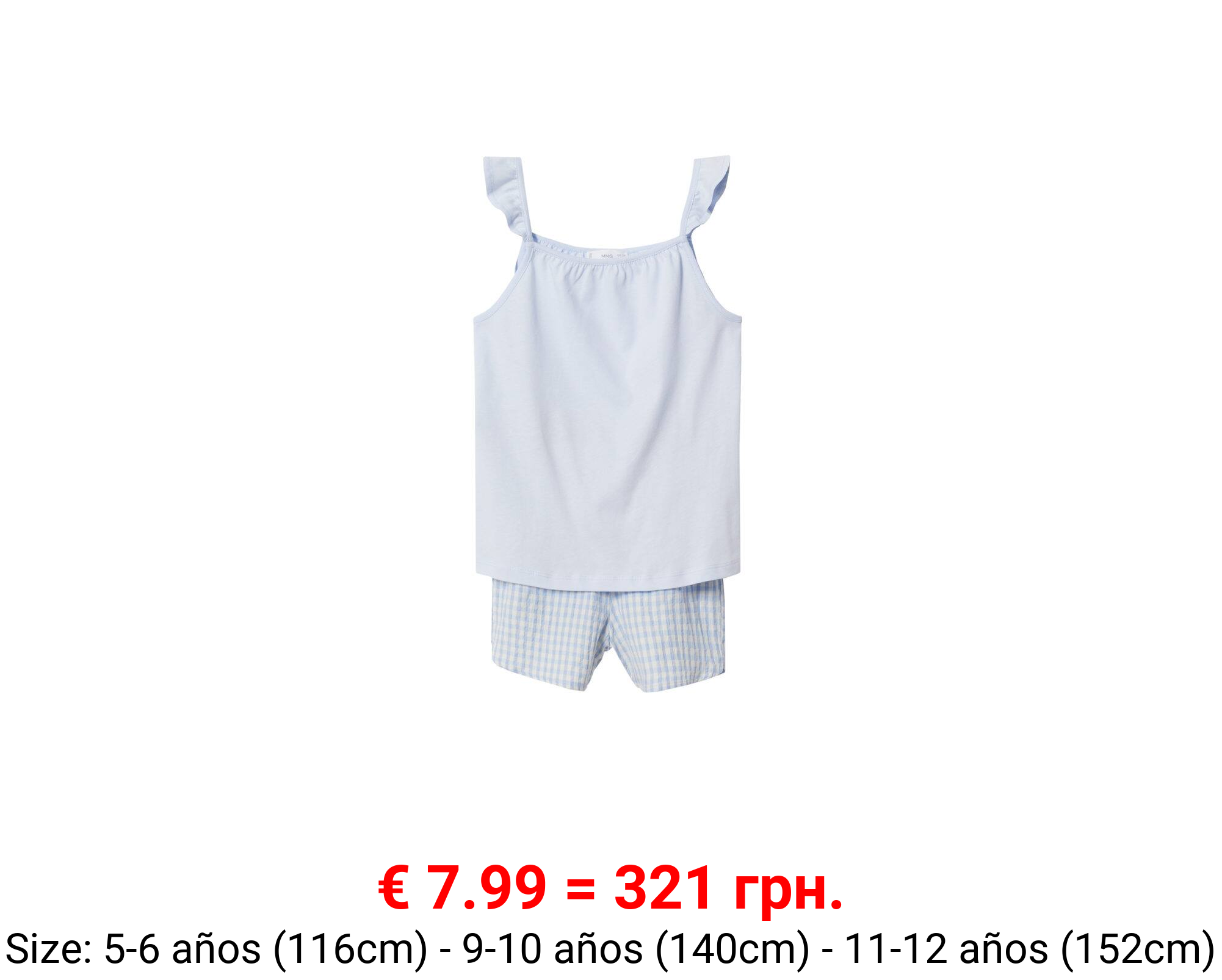 Pijama corto cuadro vichy