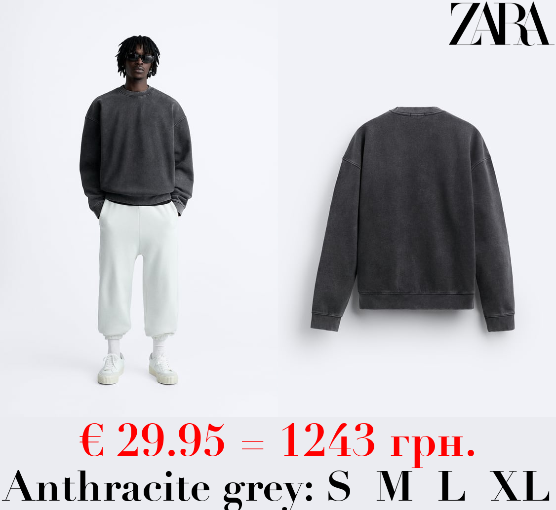 ROUND NECK FADED SWEATSHIRT