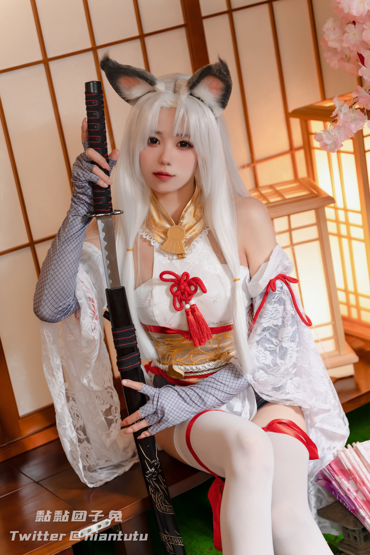 Cosplay 黏黏团子兔 白丝胡桃 5