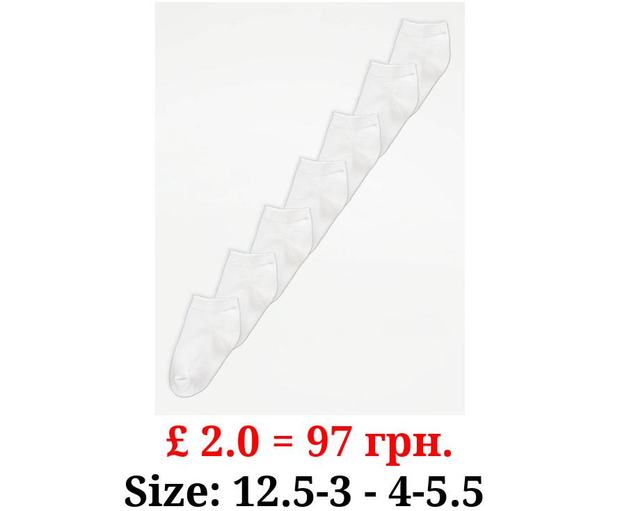 White Cotton Rich Trainer Socks 7 Pack