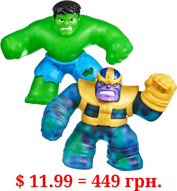 Heroes of Goo Jit Zu Marvel Versus Pack - Hulk vs Thanos, Squishy, Stretchy, Gooey Heroes