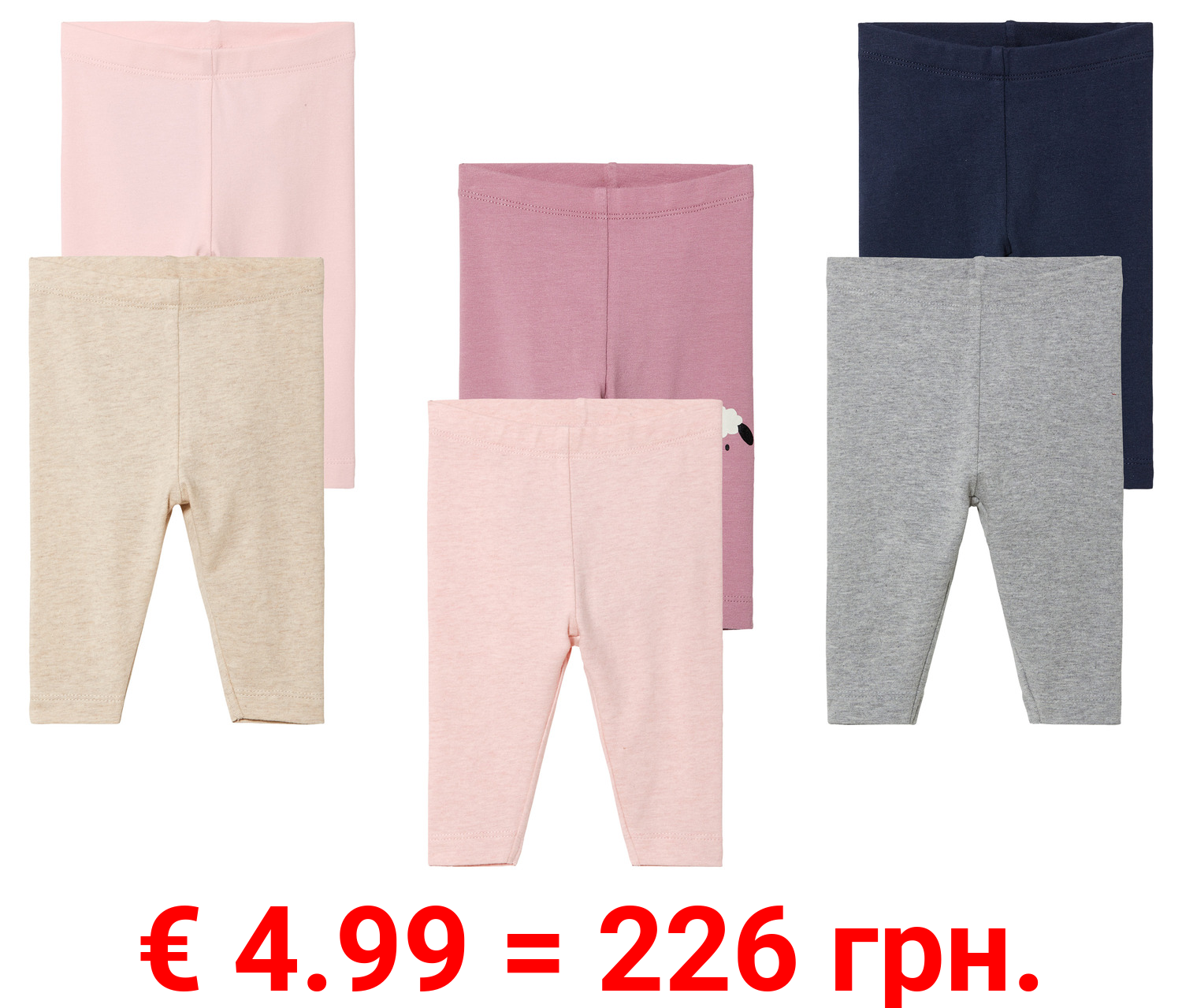 lupilu® Baby Leggings, 2 Stück, mit Bio-Baumwolle