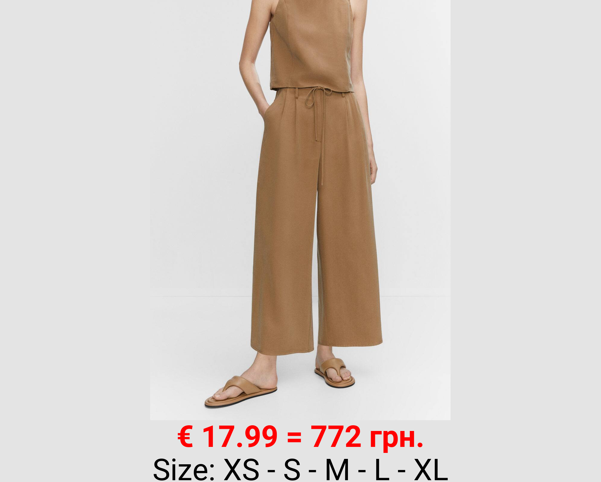 Pantalón wideleg cintura elástica