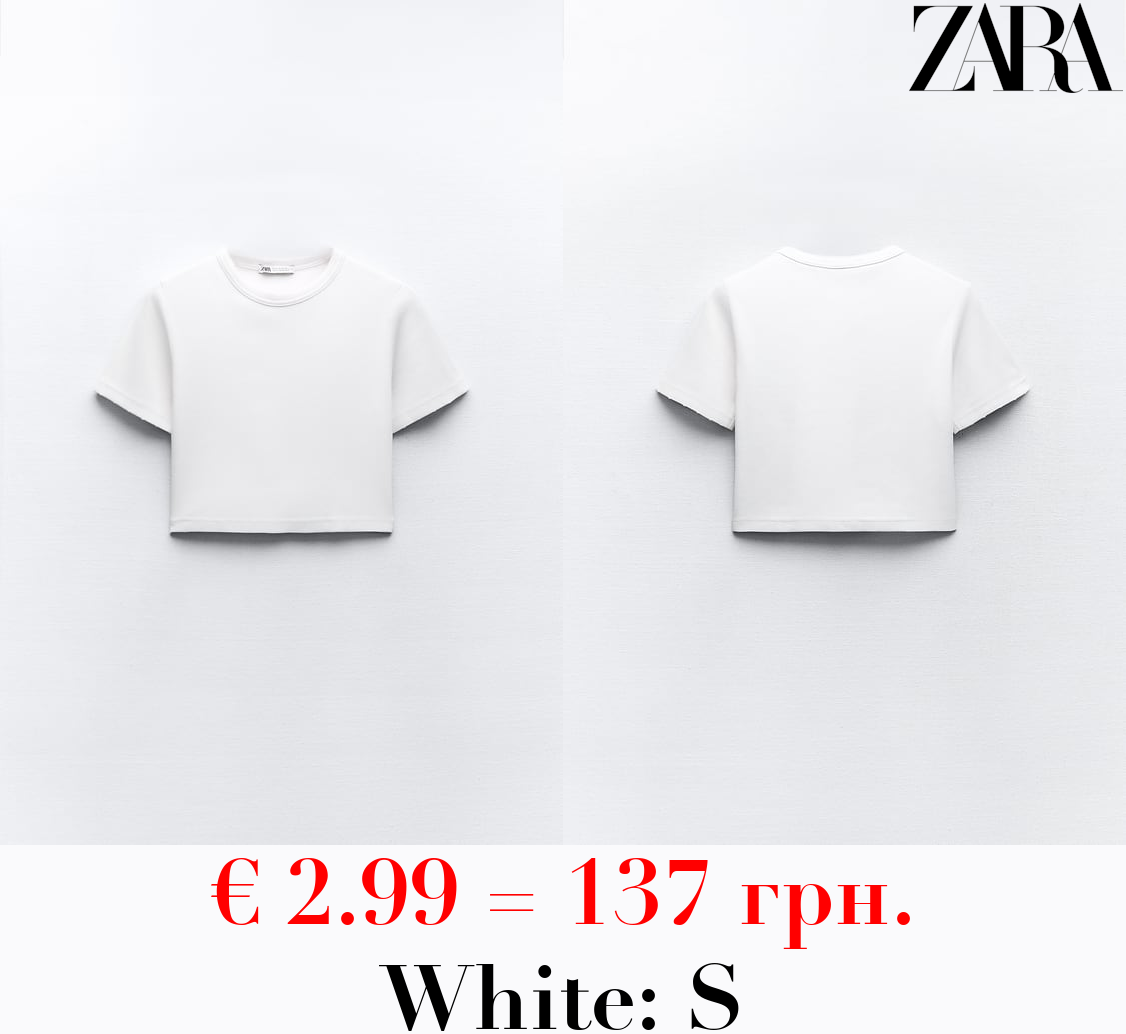 FADED-EFFECT RIBBED CROP TOP