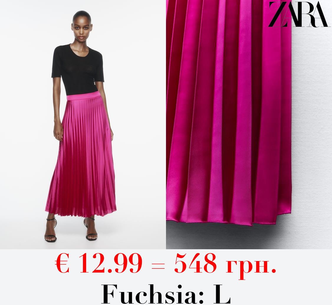 SATIN PLEATED SKIRT