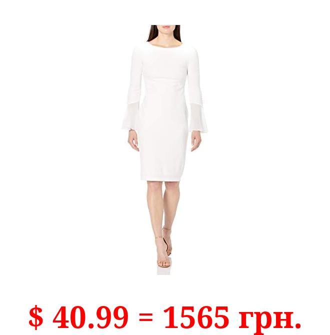 DKNY Women's Open Sleeve Ruched Sheath Dress