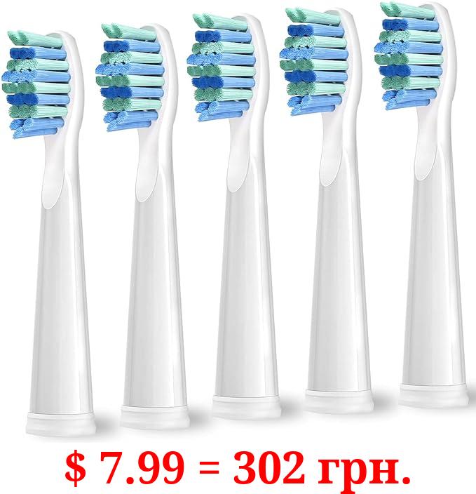 5 Pack Electric Toothbrush Replacement Heads Compatible with Fairywill，Toothbrush Heads Compatible with FW-507/508/551/515/917/959/2011,FW-D1/D3/D7/D8