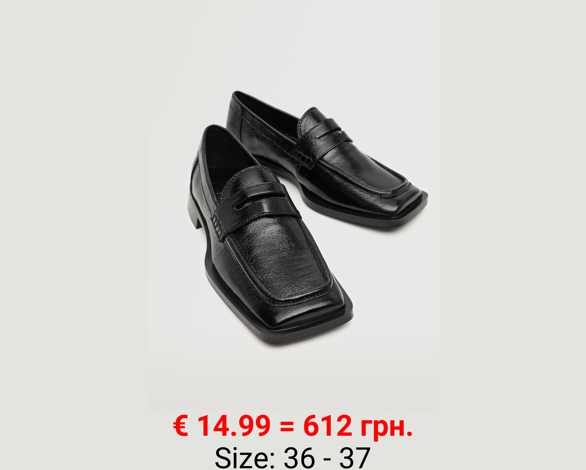 Mocasín punta cuadrada