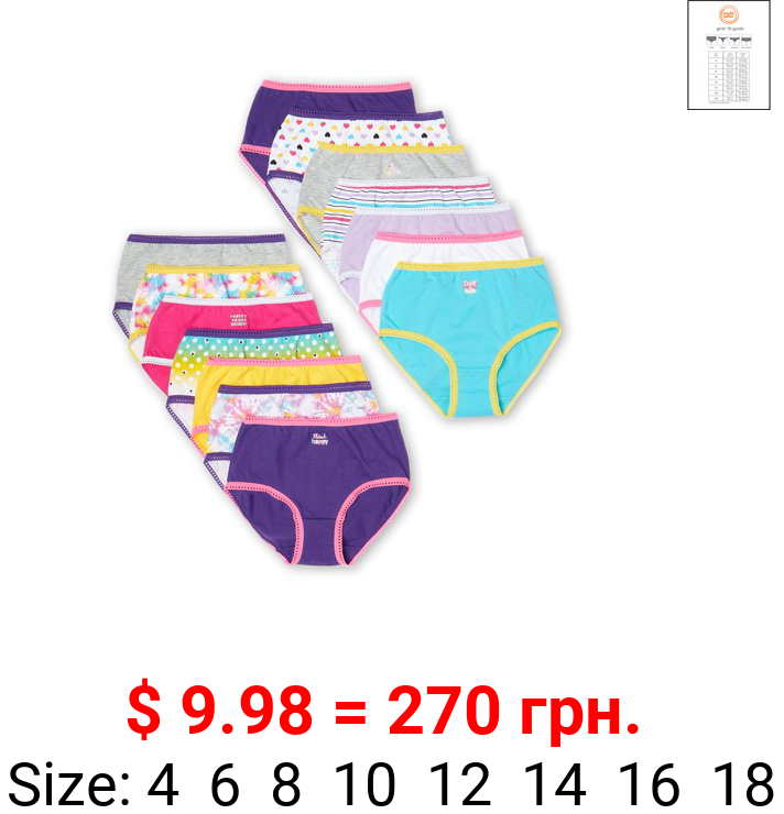 Wonder Nation Girls Brief Underwear 14-Pack, Sizes 4-18