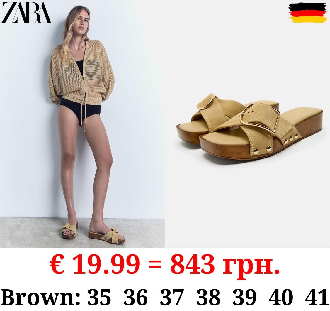 MINI LEATHER WEDGE SANDALS