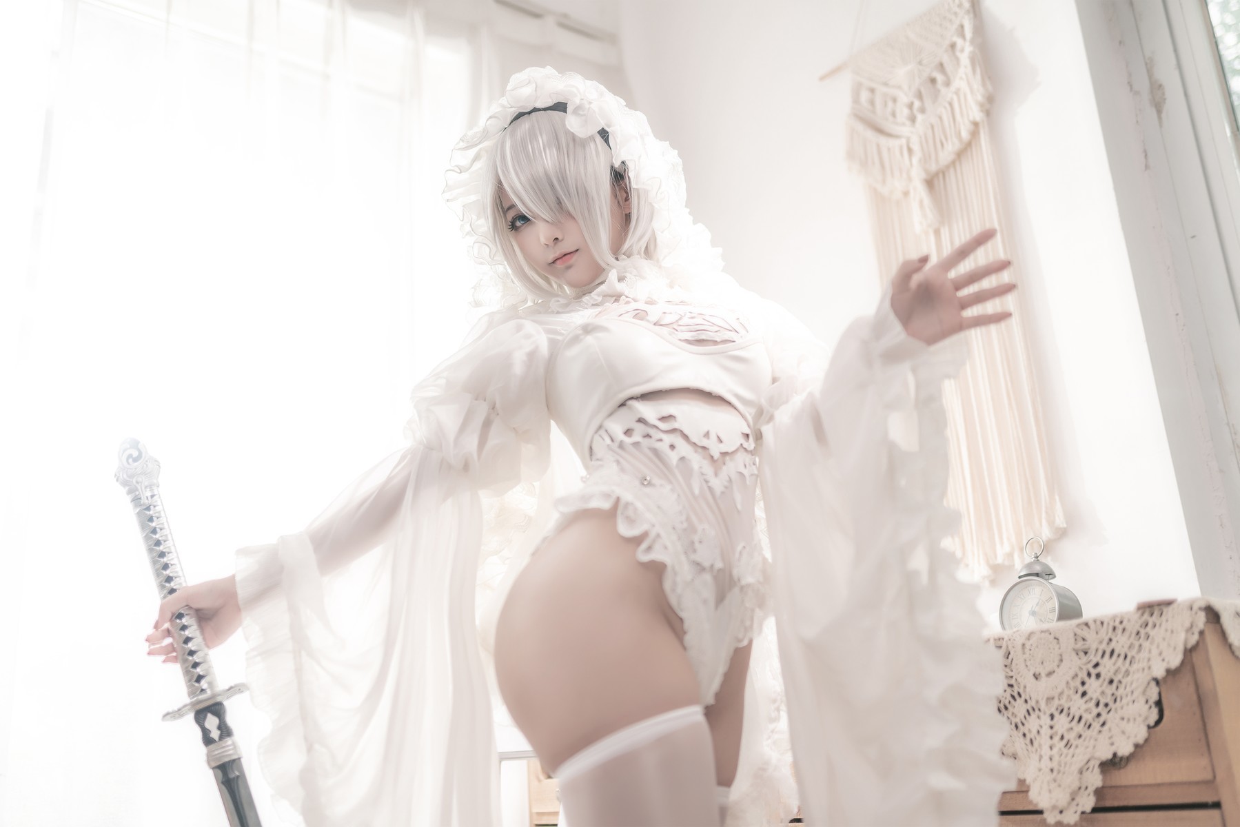 Cosplay 蠢沫沫 Chunmomo 尼尔纪元 白花嫁 15