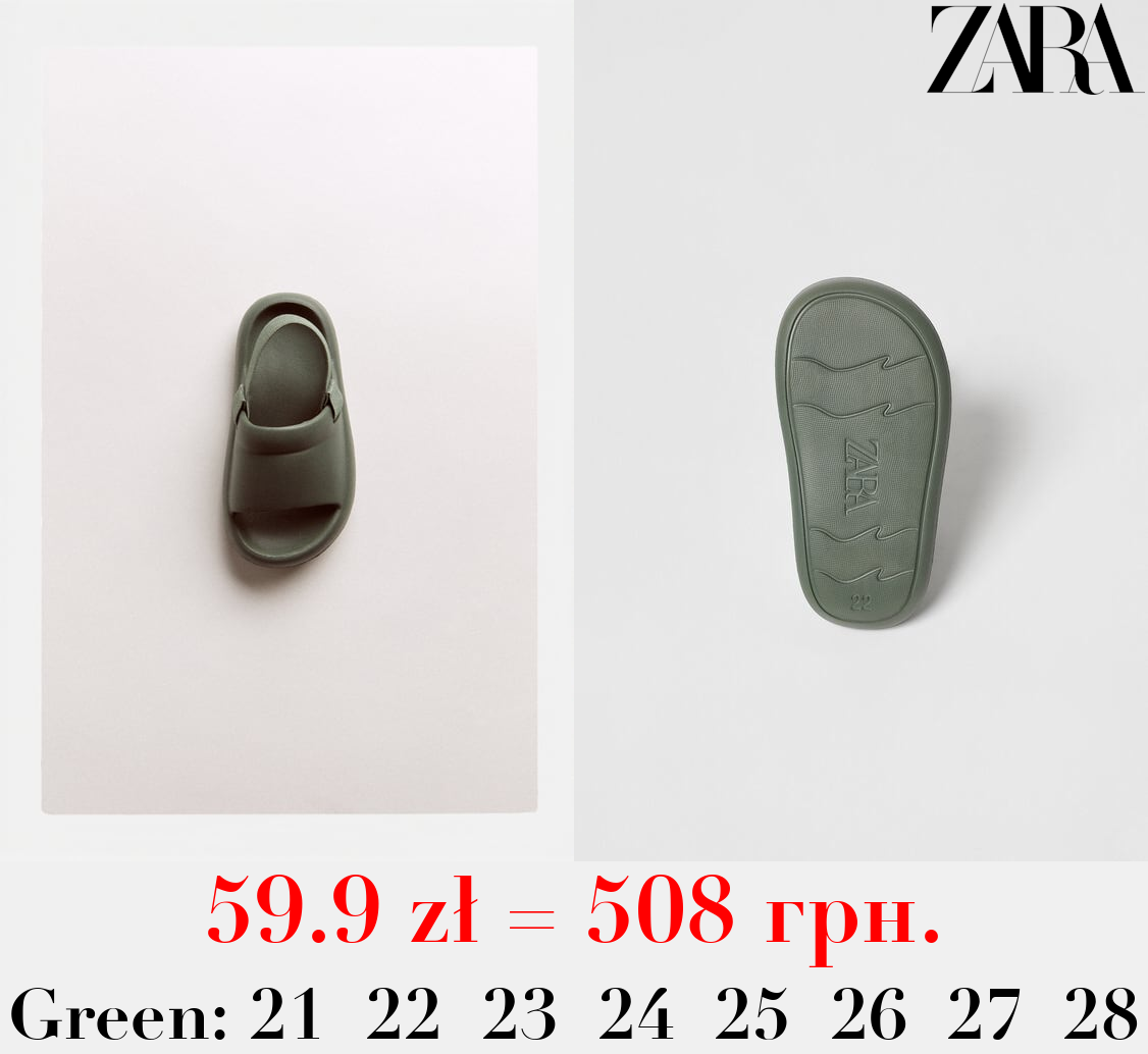 BABY/ MONOCHROME RUBBERISED SANDALS