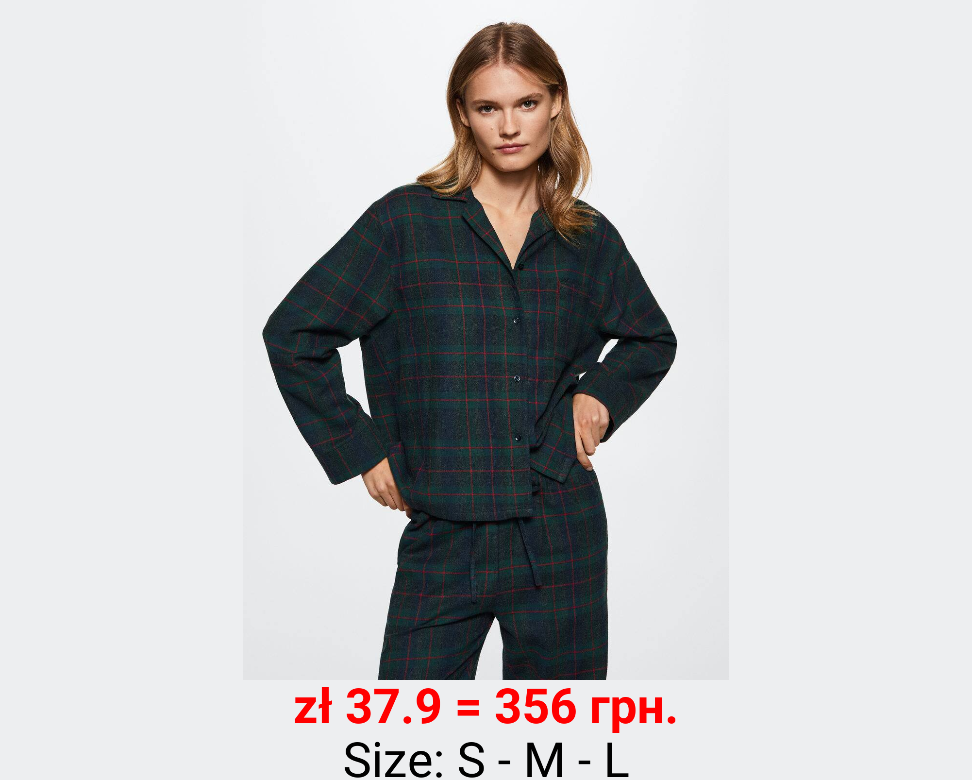 Camisa pijama franela cuadros