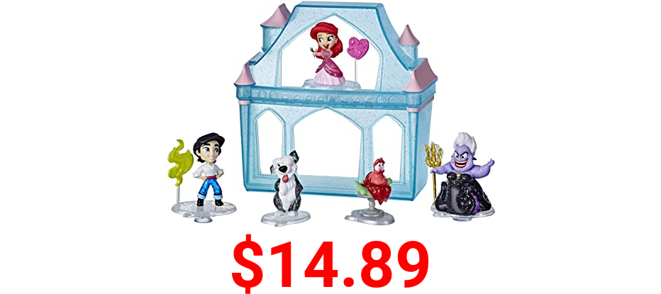 Disney Princess Comics Surprise Adventures Ariel with 5 Dolls, Accessories, and Display Case, Fun Unboxing Toy for Kids 3 Years and Up