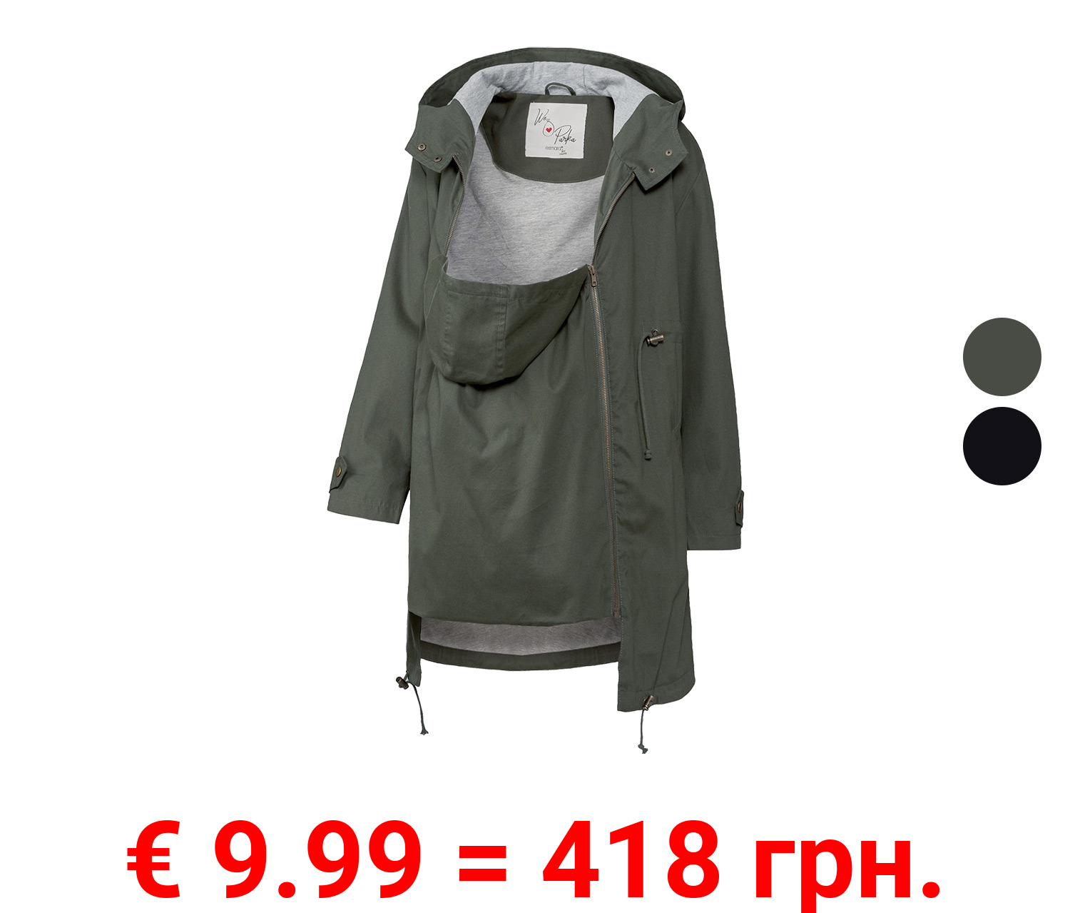 esmara® Damen Umstands-Parka mit Erweiterungseinsatz