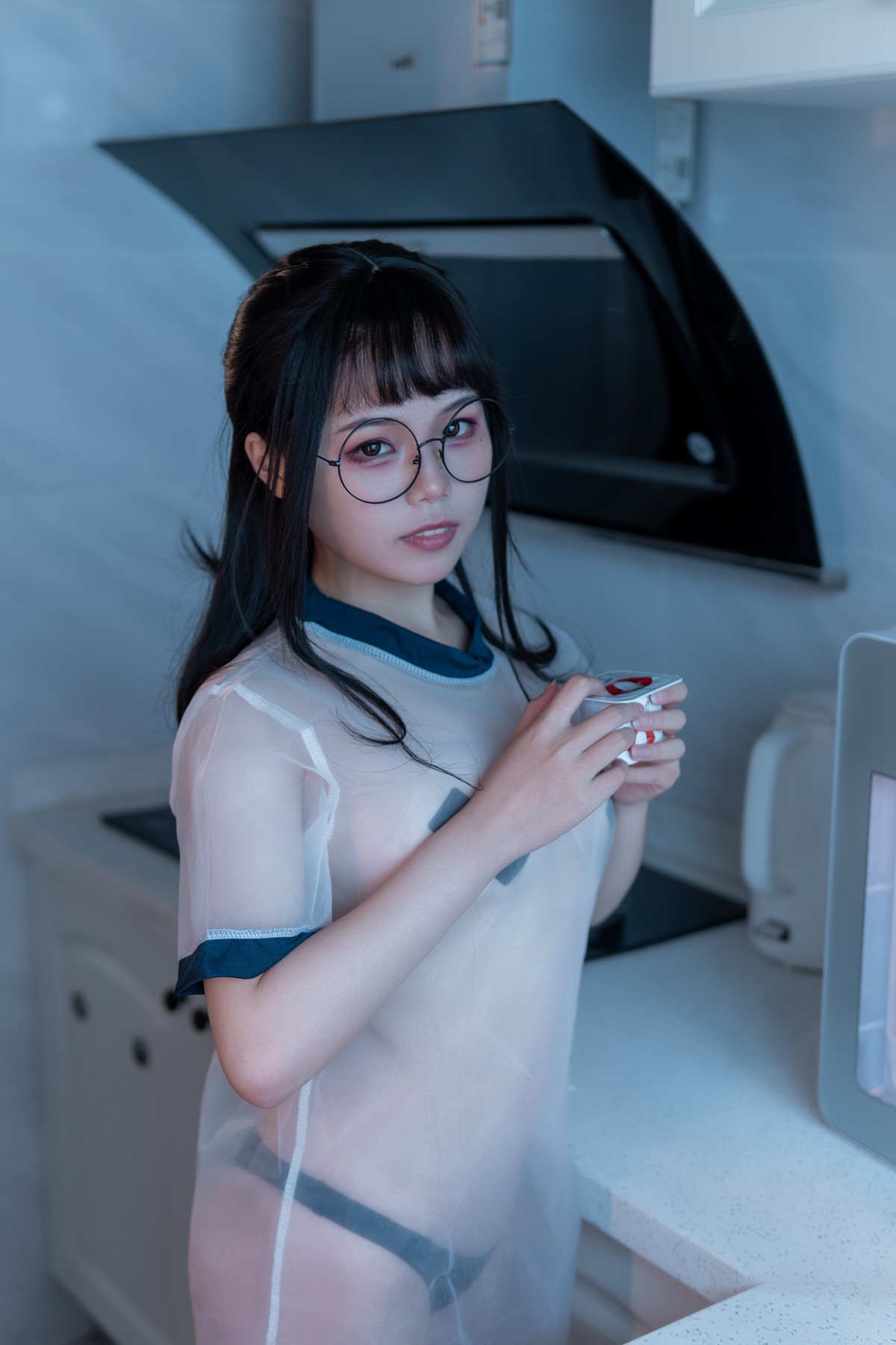 Cosplay 七月喵子 喝酸奶的眼镜娘 5