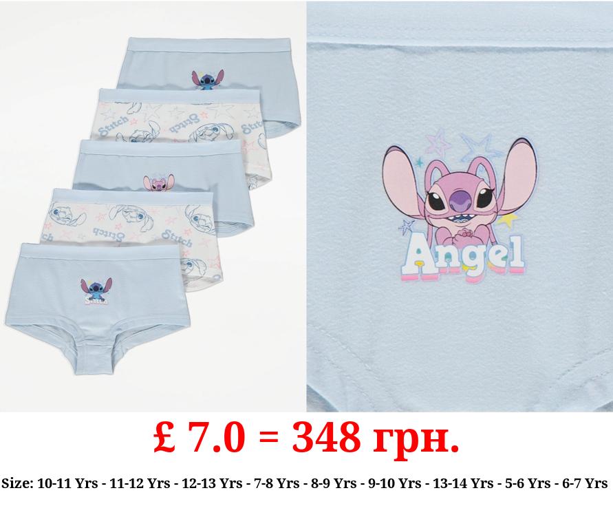 Disney Lilo and Stitch Print Blue Shorts 5 Pack