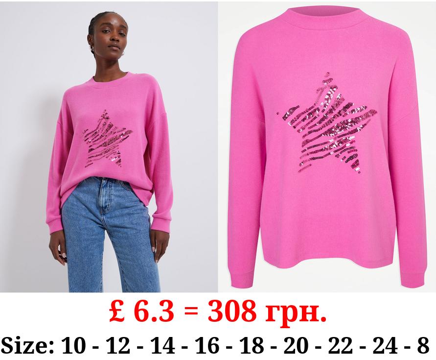 Pink Star Sequin Snit Jumper