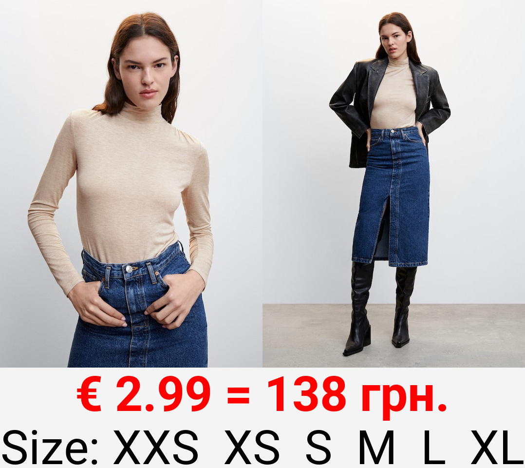 Camiseta manga larga cuello alto