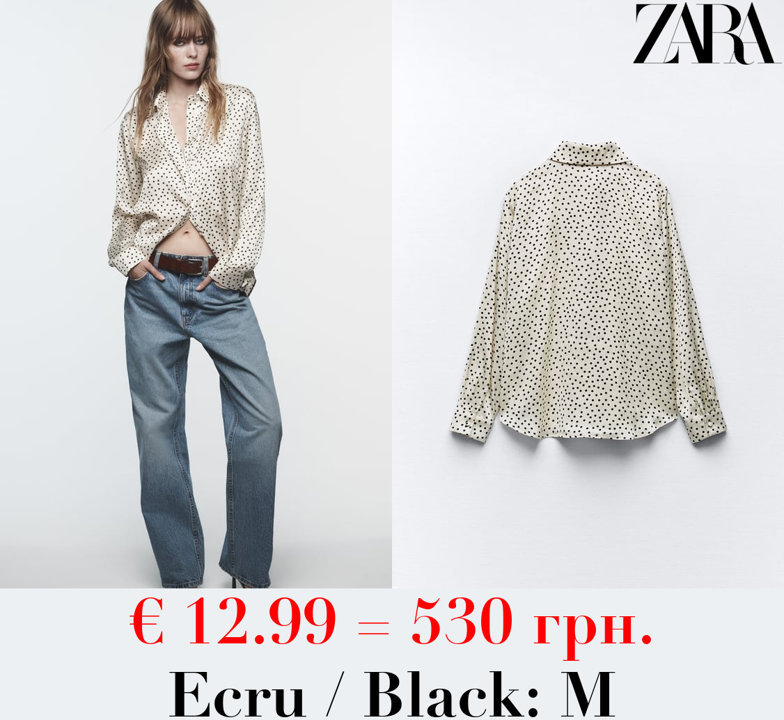 SATIN SHIRT WITH POLKA DOTS