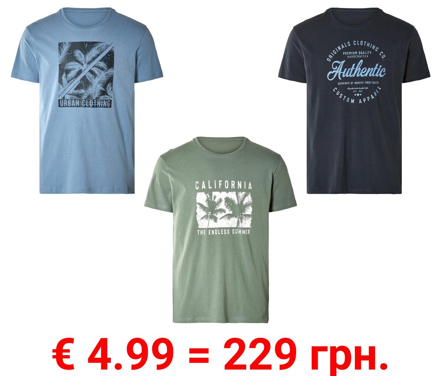 LIVERGY® Herren T-Shirt aus reiner Baumwolle