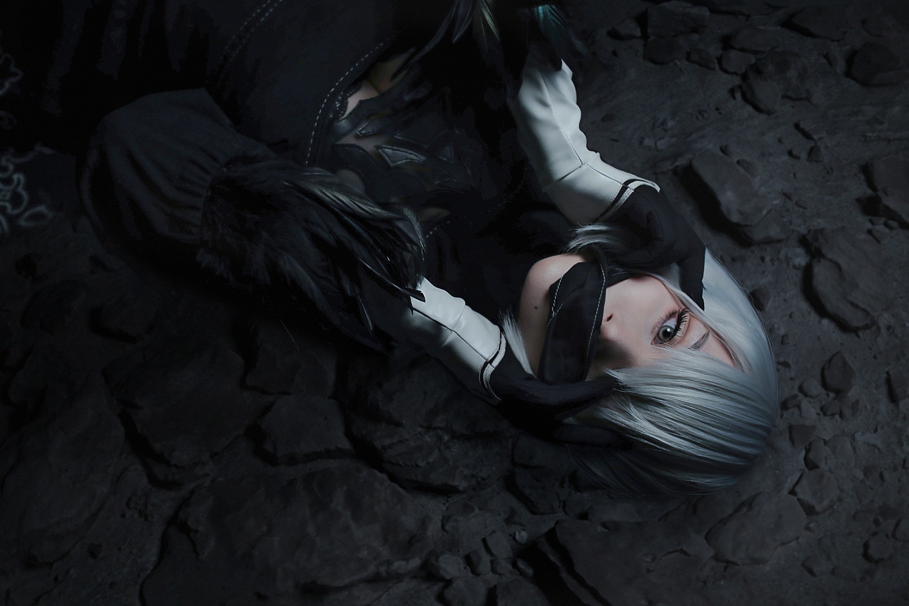 Cosplay Sayathefox 2B Black + White 25