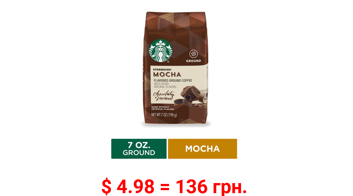 Starbucks Mocha, Light Roast, Ground Coffee, 7 Oz