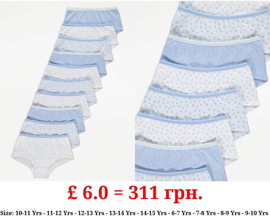 Light Blue Heart Shorts 10 Pack