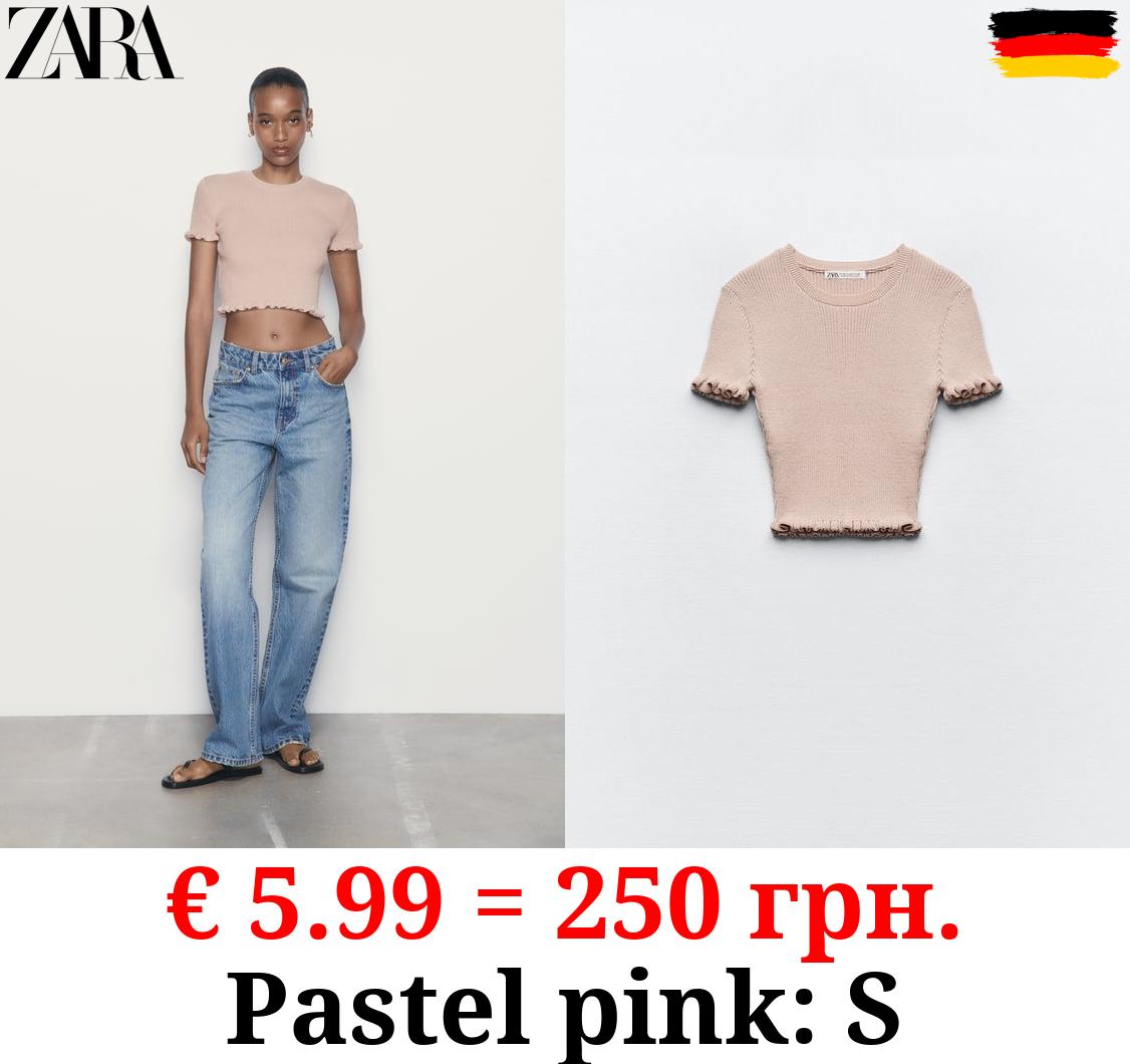 RIBBED TOP WITH RUFFLES