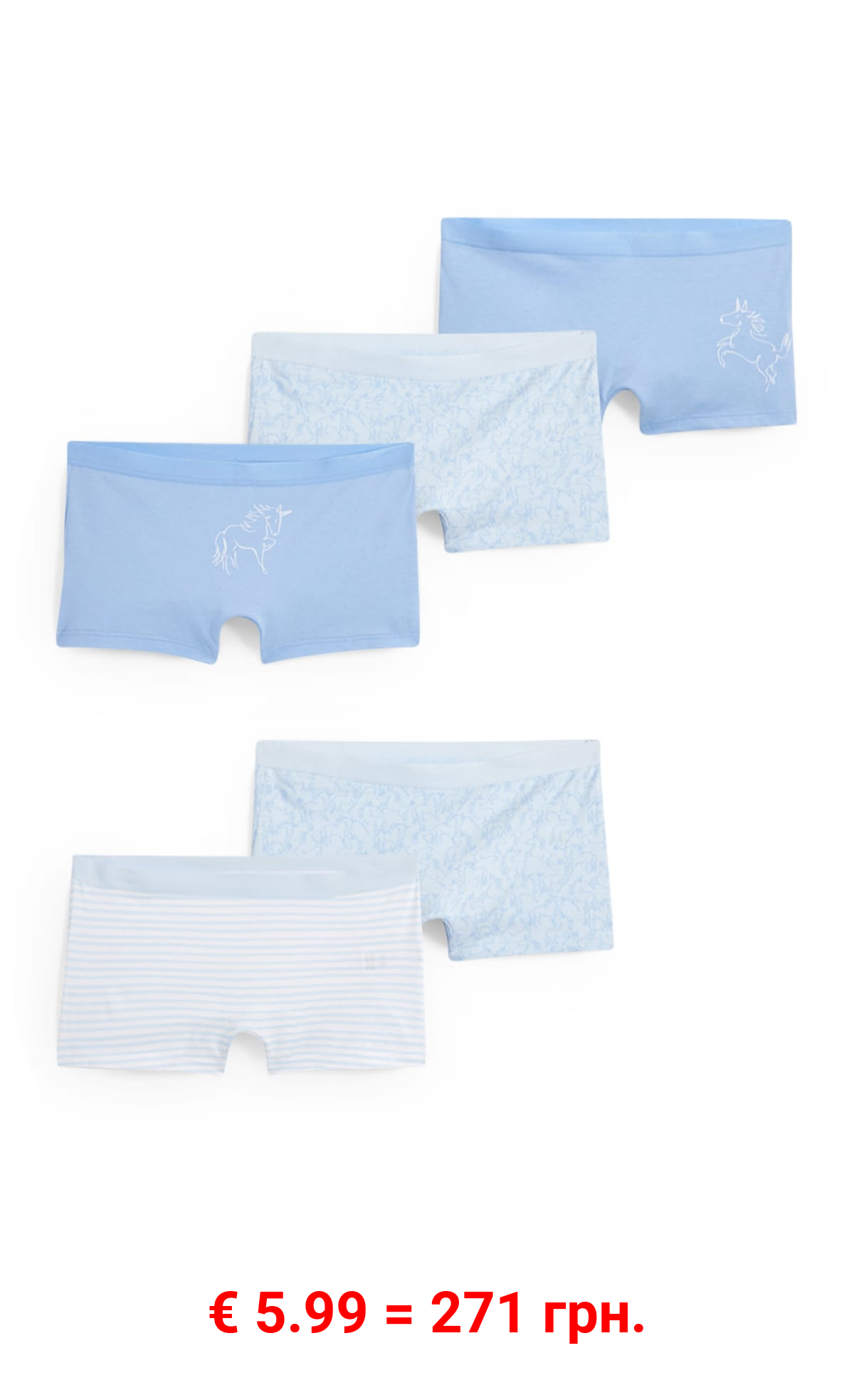 Multipack 5er - Einhorn - Boxershorts