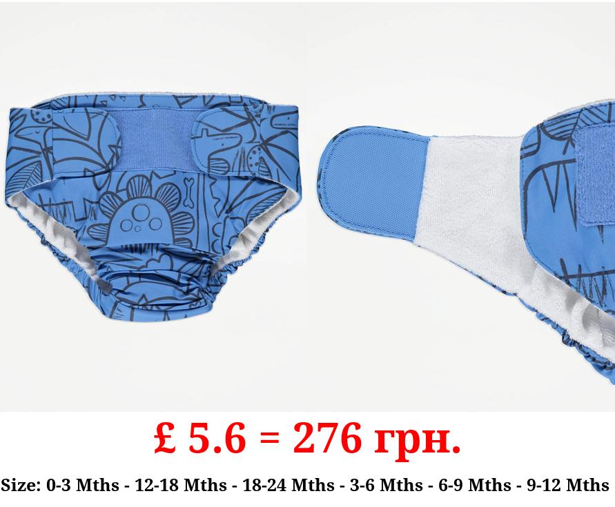 Navy Dinosaur Swim Nappy