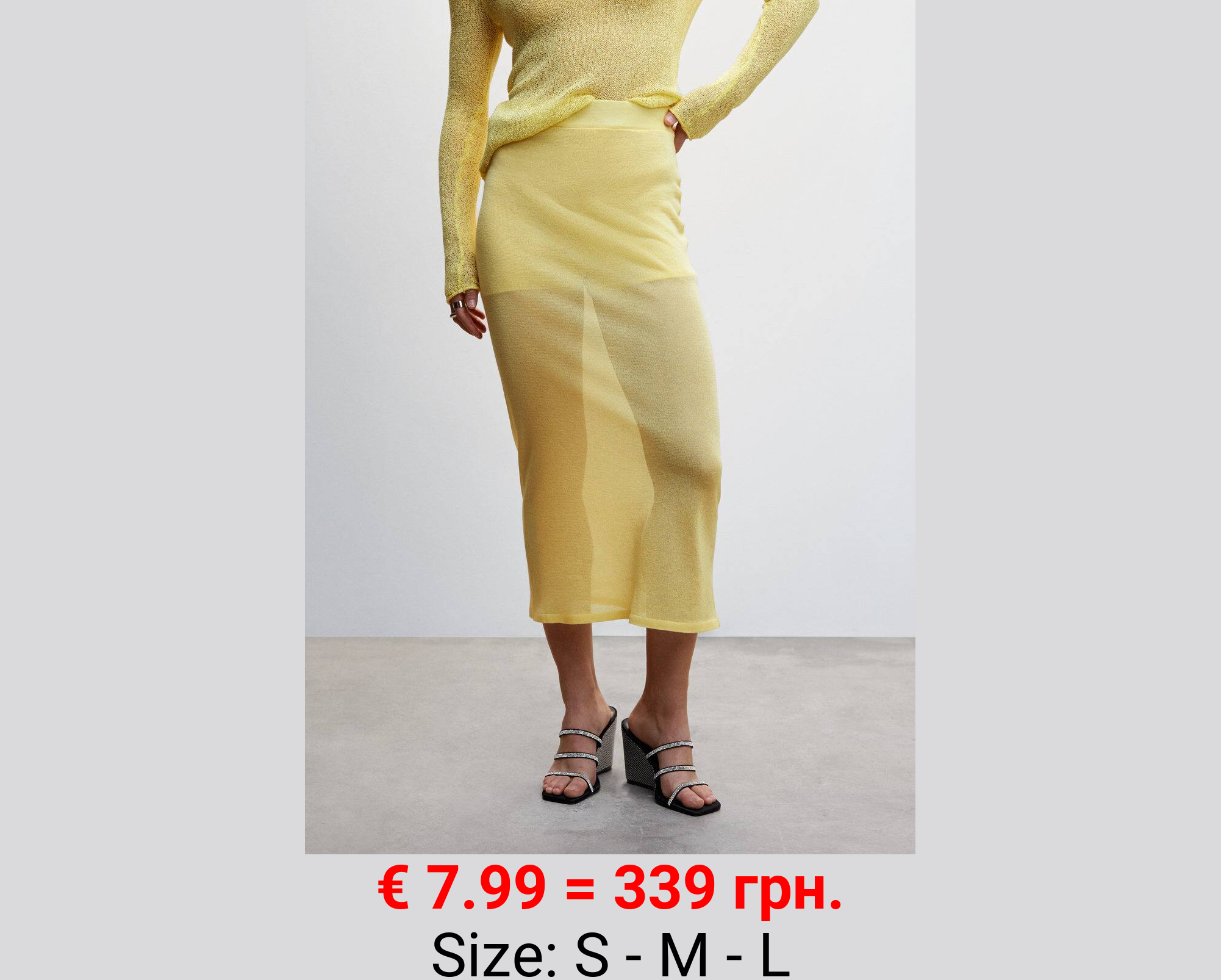 Falda punto semitransparente