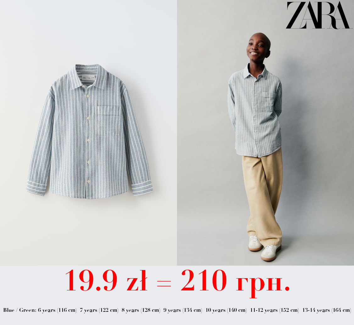 STRIPED LINEN BLEND SHIRT