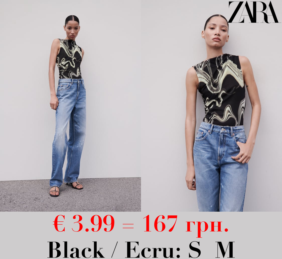 TULLE PRINT BODYSUIT