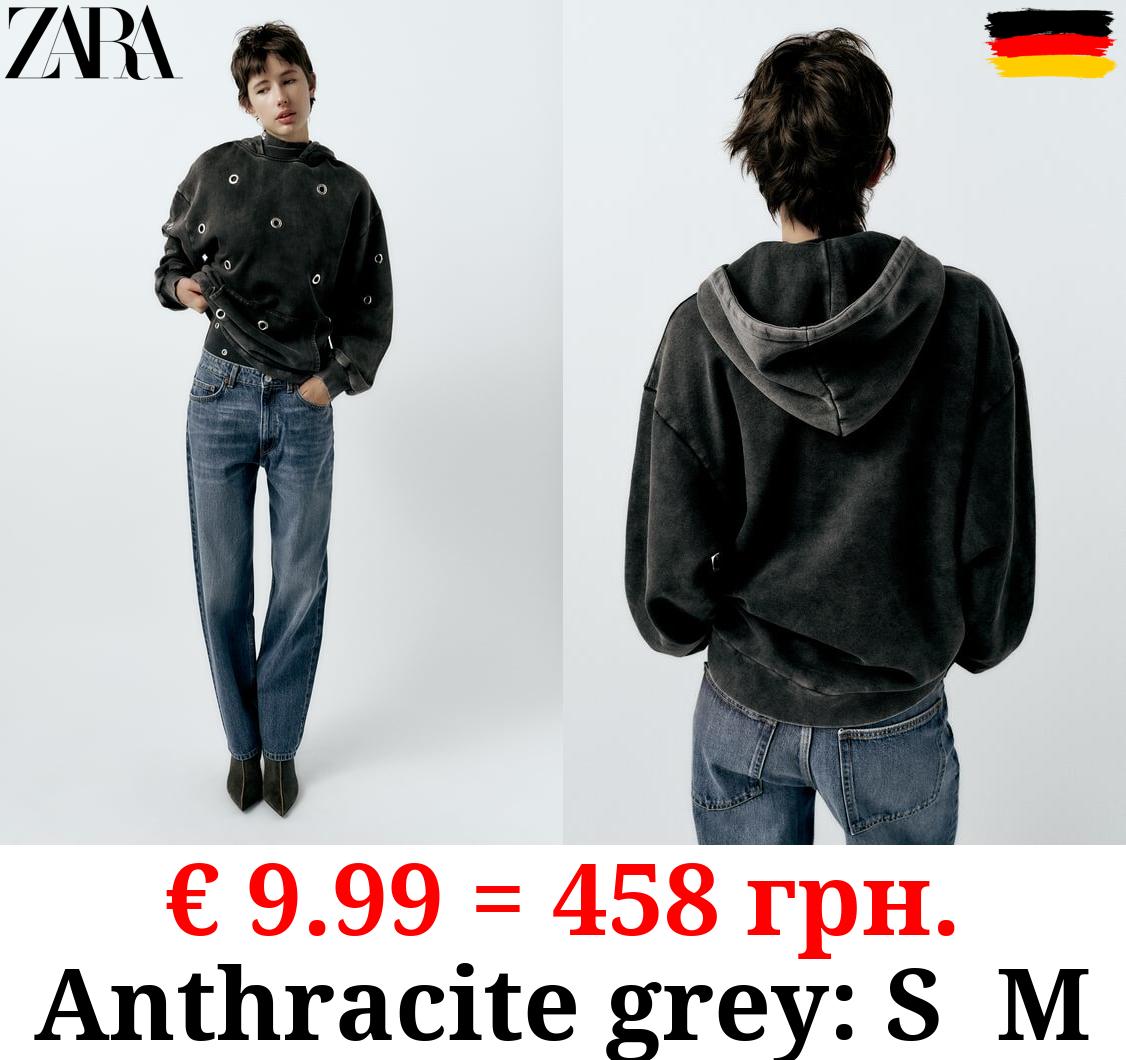 FADED-EFFECT RING HOODIE