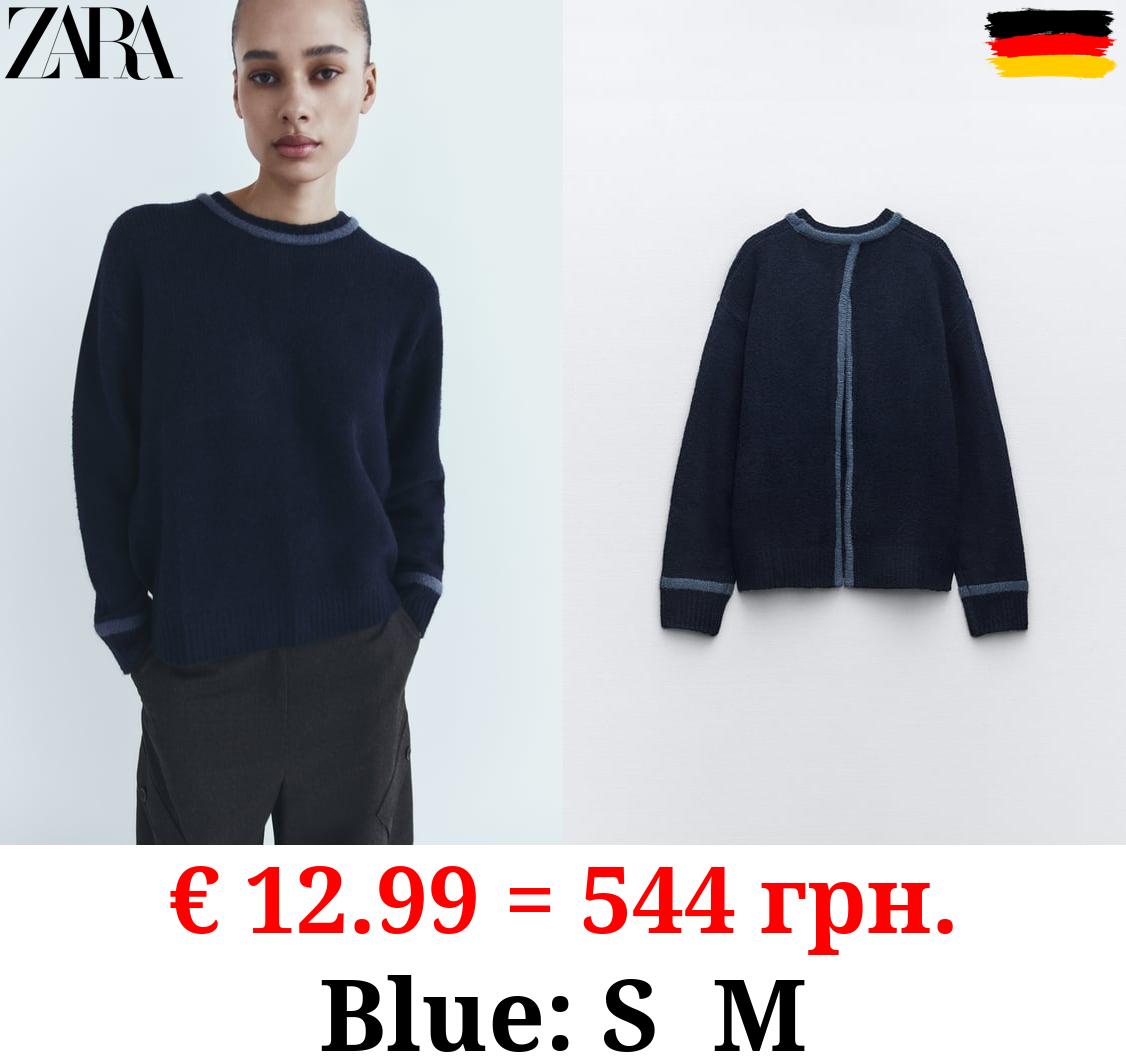 KNIT SWEATER WITH OPEN BACK