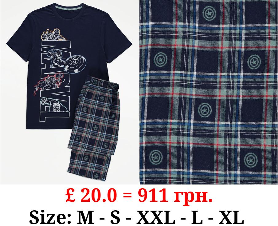 Marvel Character Short Sleeve Brushed Pyjamas