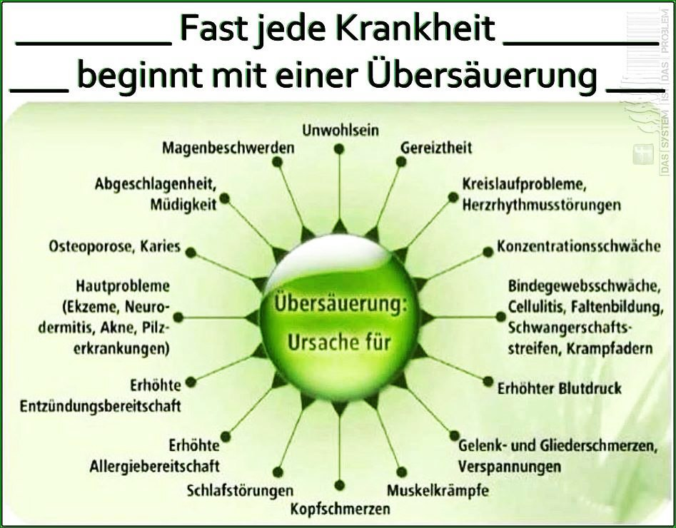 Fast jede Krankheit beginnt mit einer Übersäuerung - was kann man ...