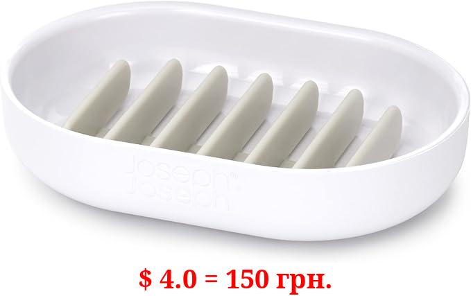 Joseph Joseph Quick-Drain Soap Dish Holder for Bathroom & Kitchen, White, One Size