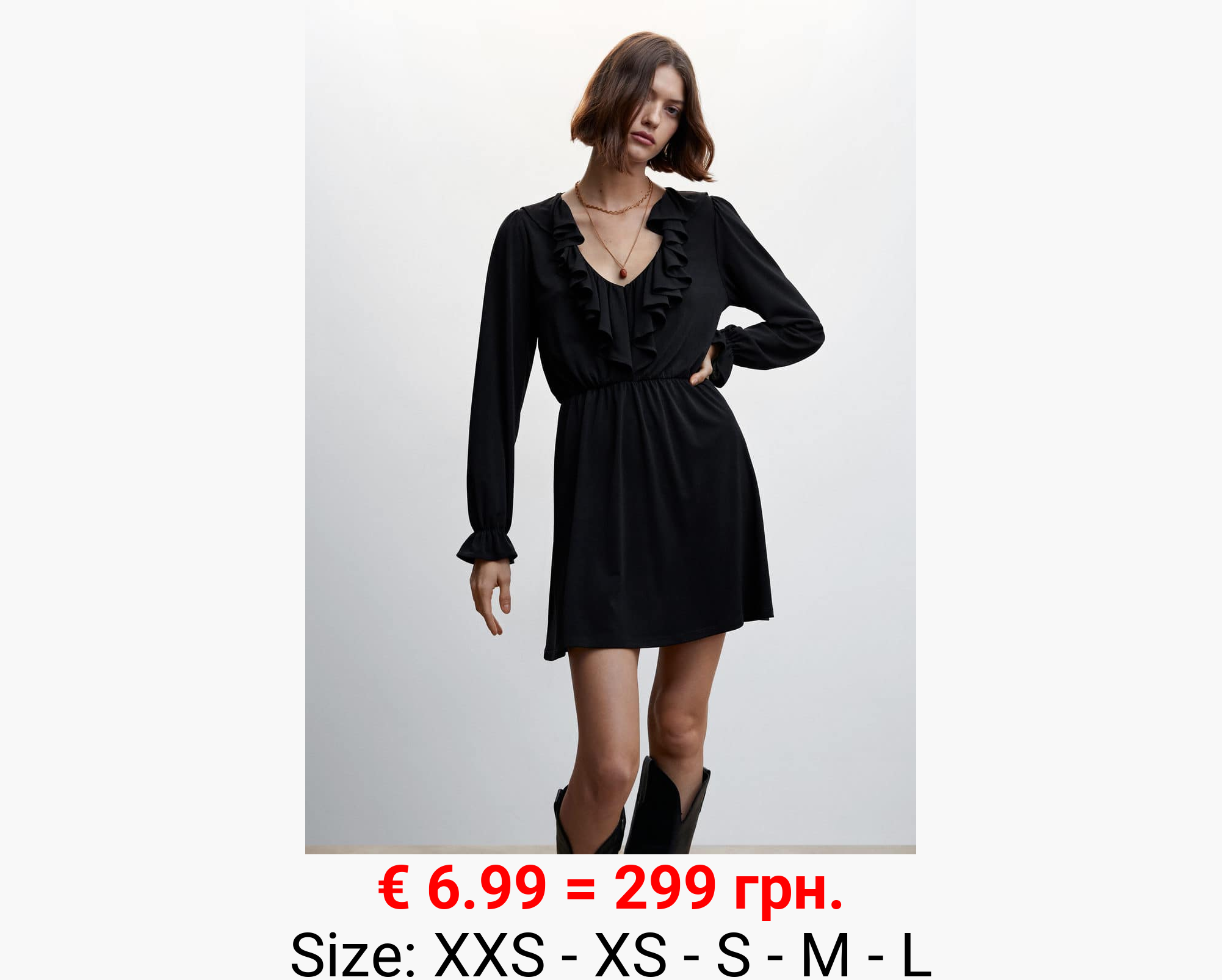 Vestido corto volantes