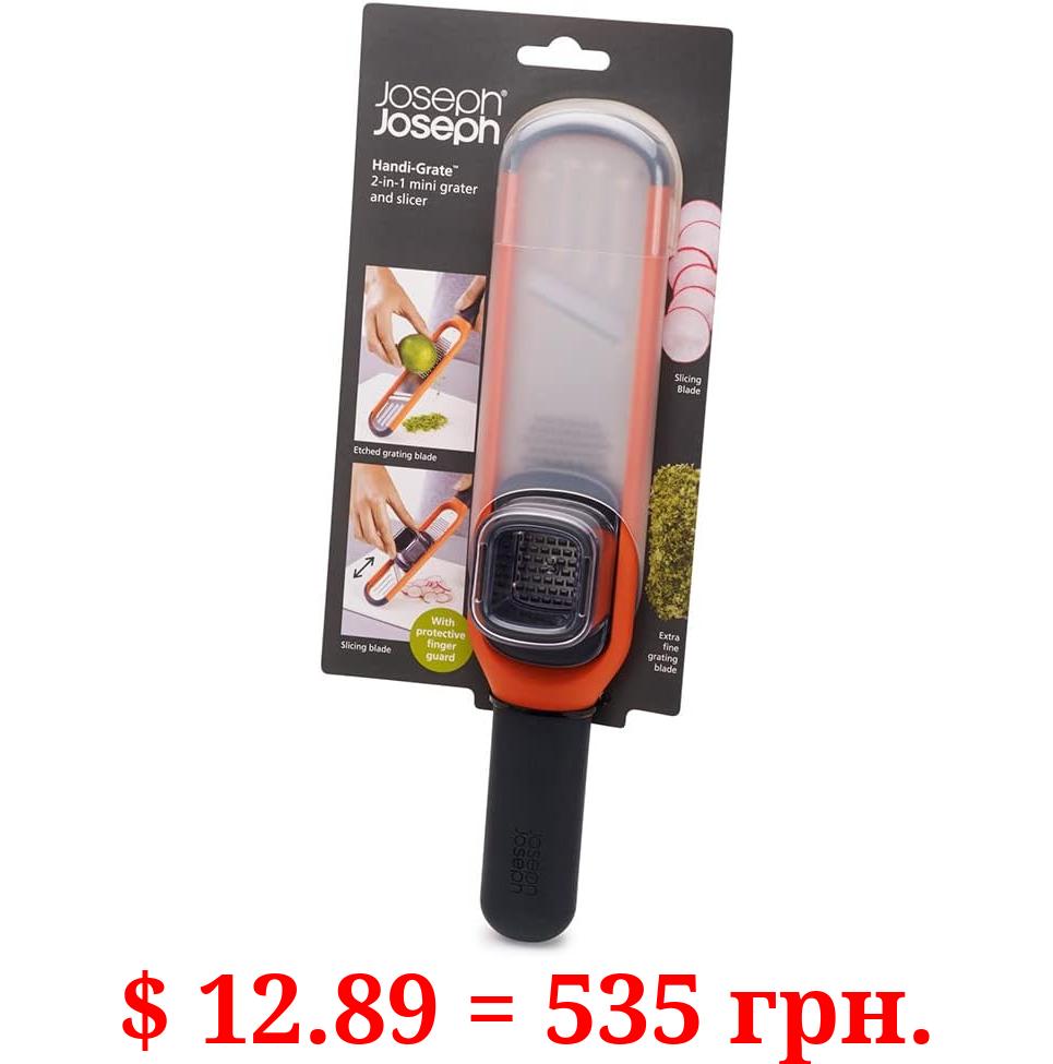 Joseph Joseph Handi-Grate 2-in-1 Grater & Slicer, Orange