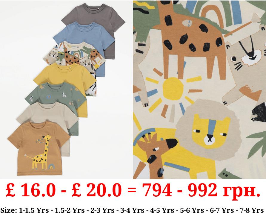 Animal T-Shirts 7 Pack