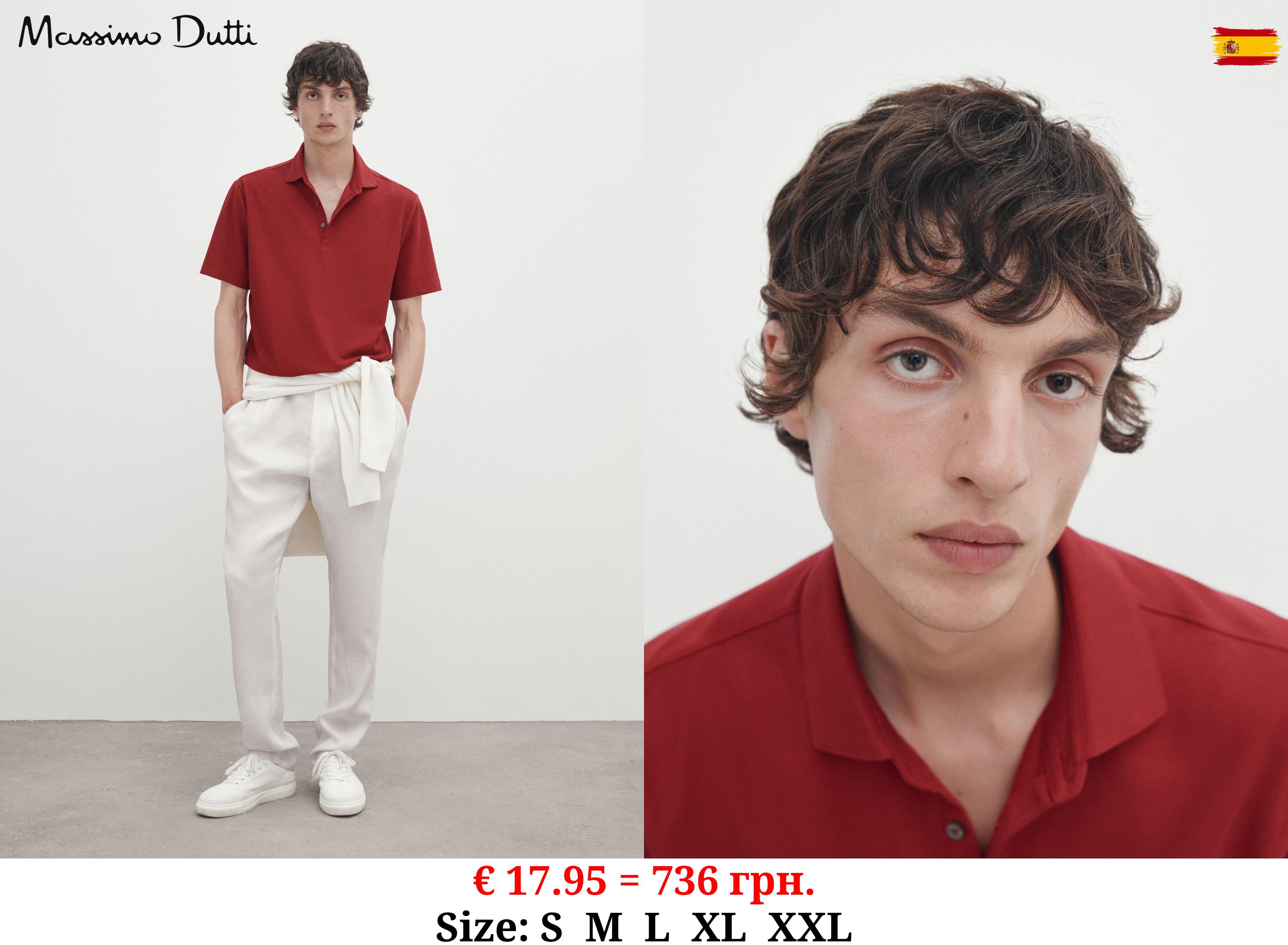 Short sleeve diagonal cotton micro-twill polo shirt RED